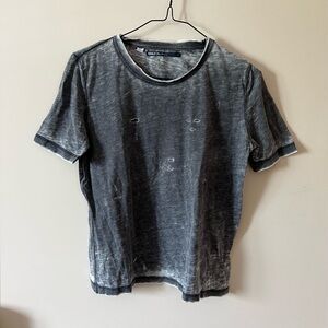 Only Blue Denim Distressed Tee